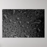 Dark Black Water Droplets Textured Design posters