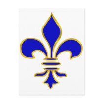 Dark blue  and gold fleur de lis postcard
