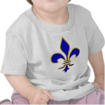 Dark blue  and gold fleur de lis t-shirts