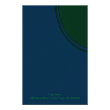 Dark blue and green modern circle customized stationery