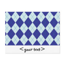 Dark Blue and Light Blue Argyle Pattern Postcards