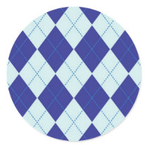 Dark Blue and Light Blue Argyle Pattern Stickers