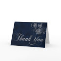 Dark blue and silver thank you card
