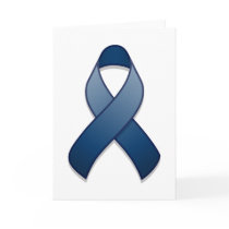Dark Blue Awareness Ribbon Card