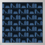 Dark Blue Books on Shelf. Posters