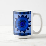 Dark Blue Daisy Flower, Pattern Stripes - Mug