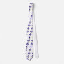 Dark Blue Fleur-De-Lis on White Tie