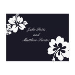 Dark Blue Hibiscus Wedding Invitation postcards