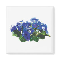 Dark Blue Hydrangea Lace Cap Fridge Magnet