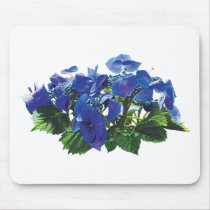 Dark Blue Hydrangea Lace Cap Mouse Pads