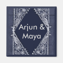 Dark Blue India design - Customised Refrigerator Magnets