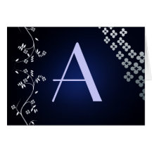 Dark Blue Monogram Cards