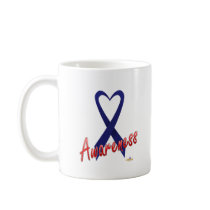 Dark Blue Ribbon Awareness Design Mug
