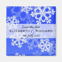 Dark blue Snowflakes Christmas Magnet