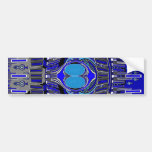 Dark blue superfly design bumper sticker