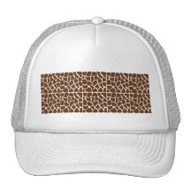 Dark Brown Giraffe Pattern Mesh Hats