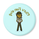 Dark Brown Sheriff Girl Fridge Magnet