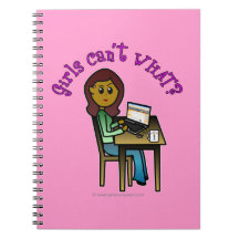 Dark Computer Girl Spiral Notebook