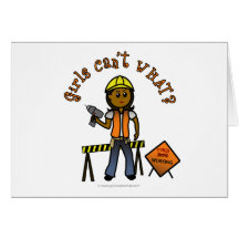 Dark Construction Girl Greeting Card