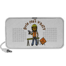 Dark Construction Girl Laptop Speaker