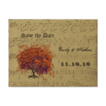 Dark Coral Heart Leaf Tree Save the Date postcards
