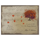 Dark Coral Heart Leaf Tree Wedding Program flyers