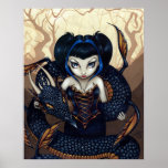 Dark Dragon ART PRINT gothic fantasy dragon art