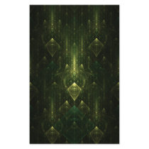 Dark Emerald Green Faces. Fractal Art. Full Color Flyer