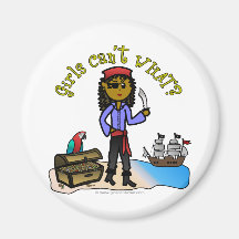 Dark Female Pirate Fridge Magnet