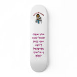 Dark Female Scientist skateboards