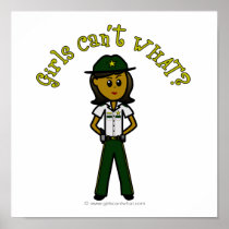 Dark Female Sheriff in Green Uniform Poster