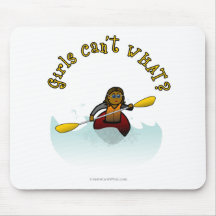Dark Girl Kayaker Mouse Pads