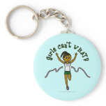 Dark Girl Runner in Green Uniform Keychain