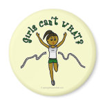 Dark Girl Runner in Green Uniform Magnet