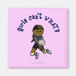 Dark Girls Volleyball in Blue Uniform Magnet