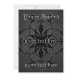 Dark Gothic flower invitations to personalise
