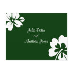 Dark Green Hibiscus Wedding Invitation postcards