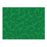 Dark Green Paisley. postcards