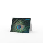 Dark Green Peacock Wedding Thank You Cards