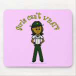 Dark Green Sheriff Girl Mouse Pads