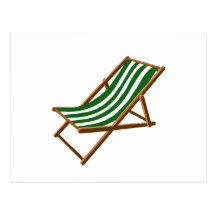 dark green striped wooden beach chair.png post cards