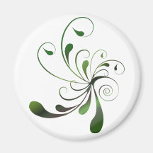 Dark Green Swirls Magnets