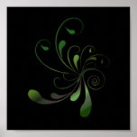 Dark Green Swirls posters