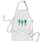 Dark Green  Watercolor Seahorses Aprons