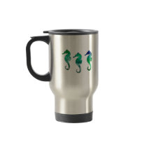 Dark Green Watercolor Seahorses Mug