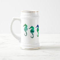 Dark Green Watercolor Seahorses Mug