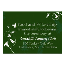 Dark green with white Lilies Announcements