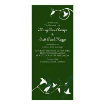 Dark green with white Lilies Personalized Announcement