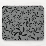 Dark Grey and Black Floral Design. Mousemats