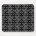 Dark Grey Fancy Fleur de lis Mousepad